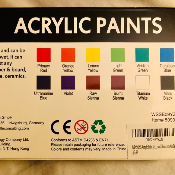New WINSONS professional non-toxic Acrylic Paint Set - Picture 2 of 3